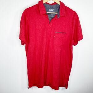 Levi's Red Short Sleeve Cotton Blend Collared Polo Shirt Men's Size Large L